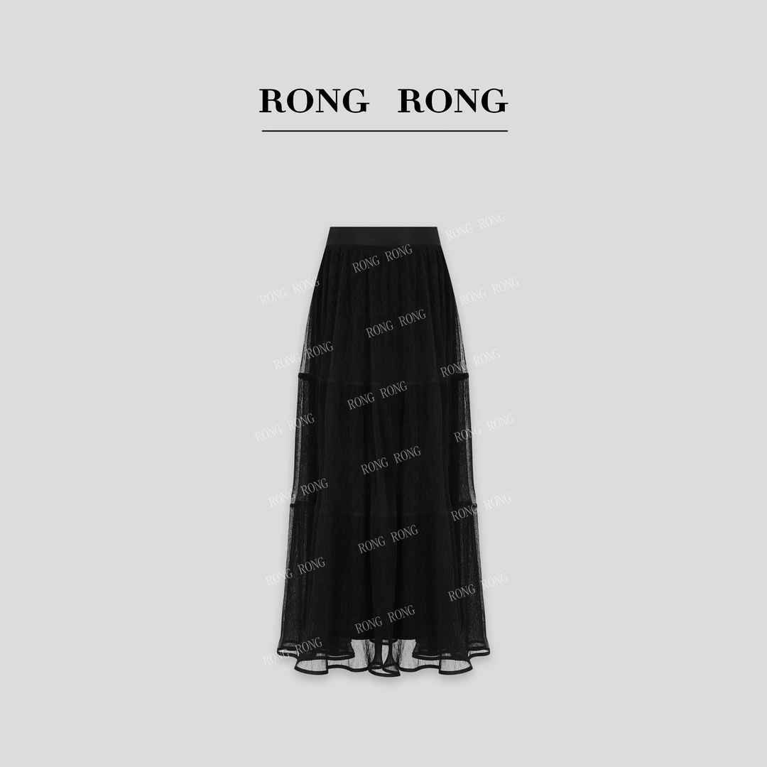 溶溶【动感星纱】RONGRONG 立体压褶清透肌理感网纱半裙ZGC6Q1087