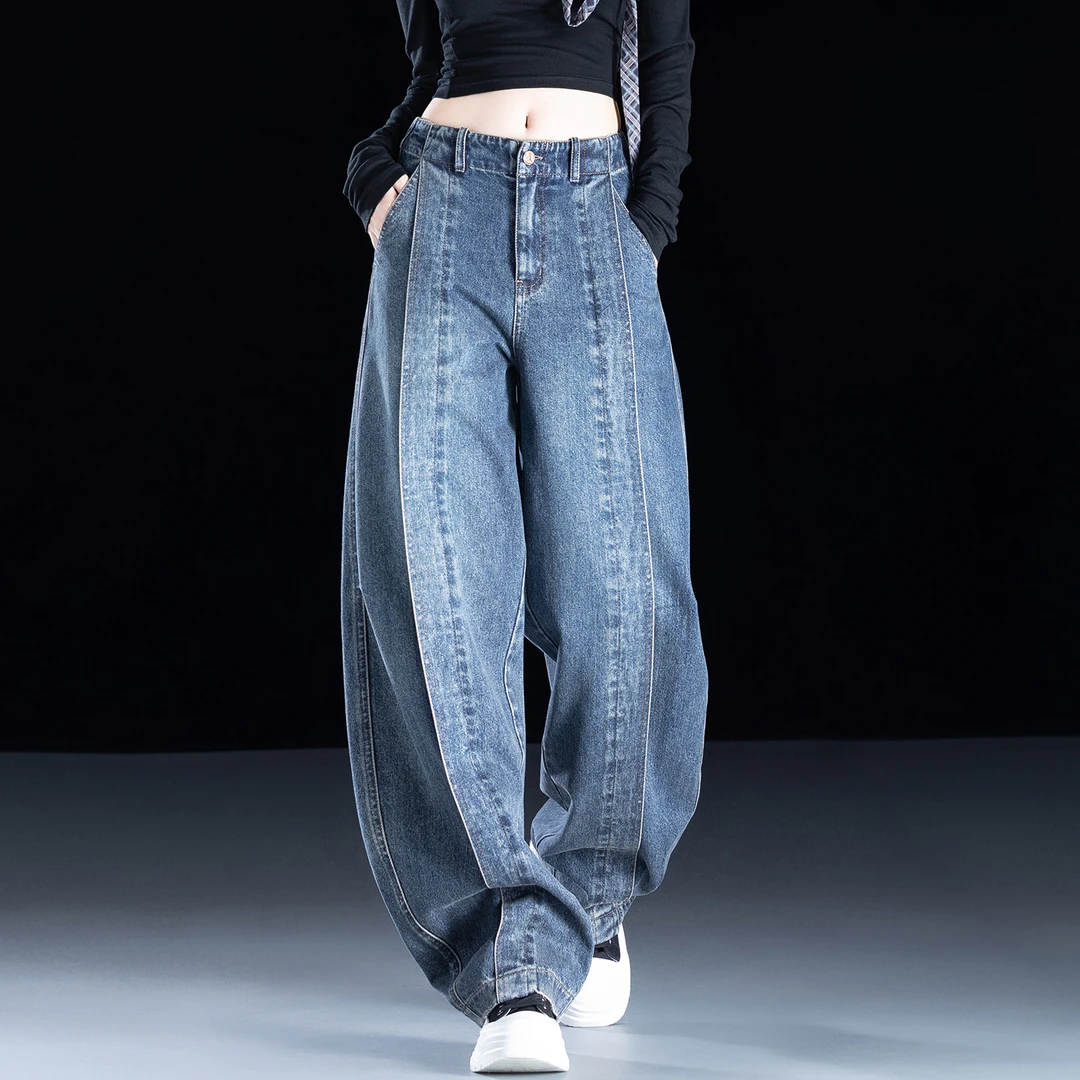 弯刀牛仔裤女款爆款2025新款秋冬流行裤子小众复古休闲阔腿镰刀裤