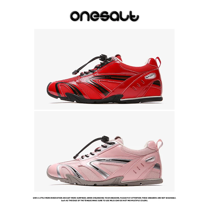 Onesalt新晋爆款—ins风户外暴走赛车鞋情侣内增高休闲运动鞋