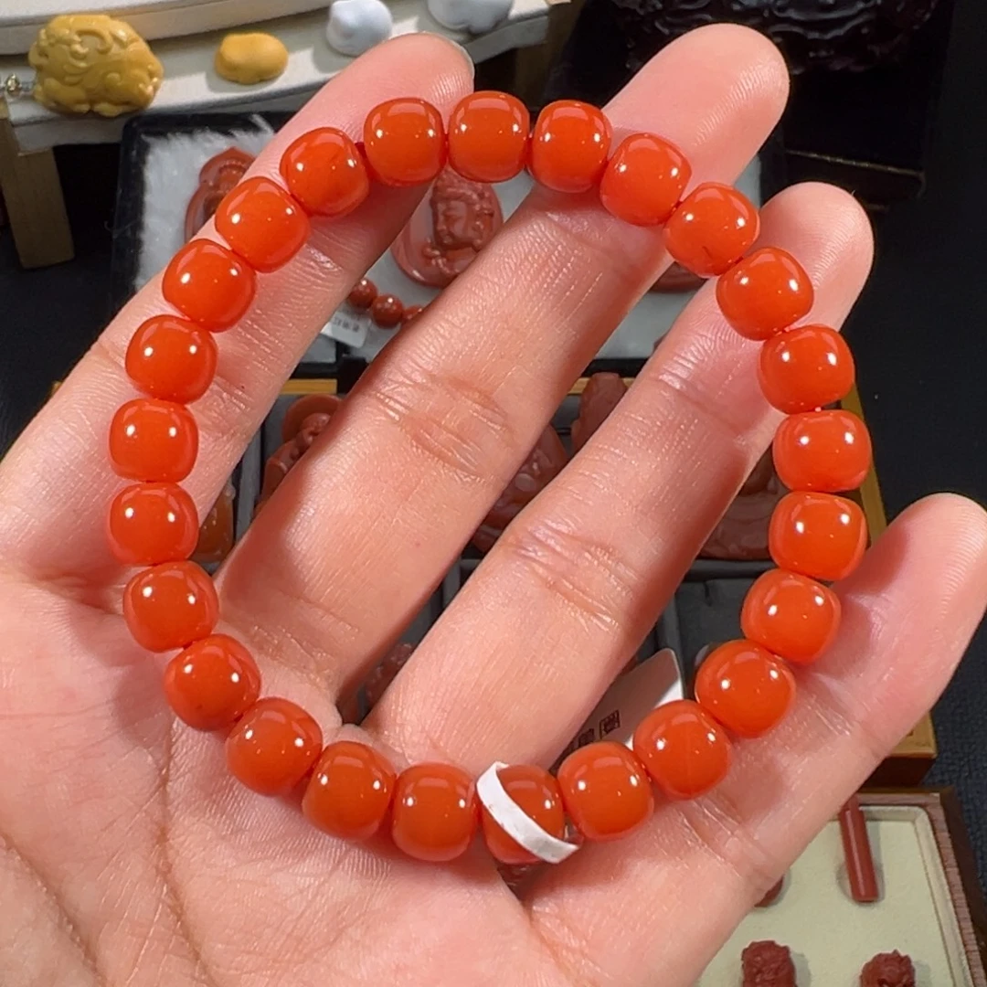 南红玛瑙未镶嵌老型手串8左右