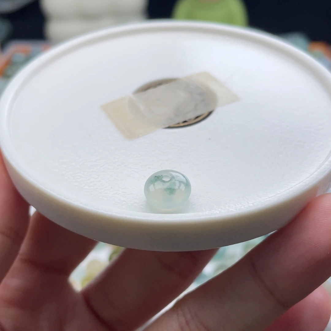 翡翠散珠天然缅甸翡翠a货冰飘花8.7×4.9