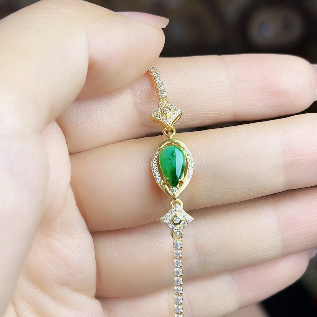 翡翠银S925镶嵌颈饰手链