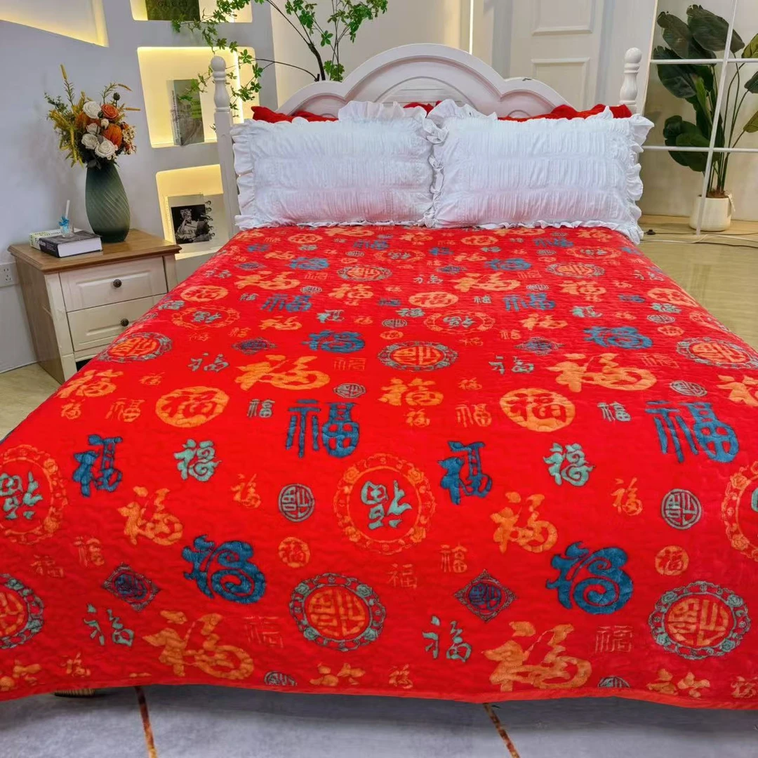 秋冬新款【新百福】婴儿宝宝牛奶绒柔软亲肤可机洗直角边单床盖F