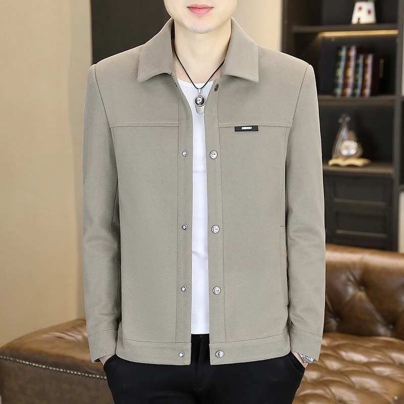 2025年男士翻领夹克春秋新款潮流帅气休闲修身高档上衣短款外套