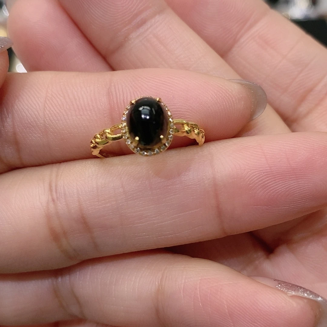 翡翠18K金镶嵌戒指戒指