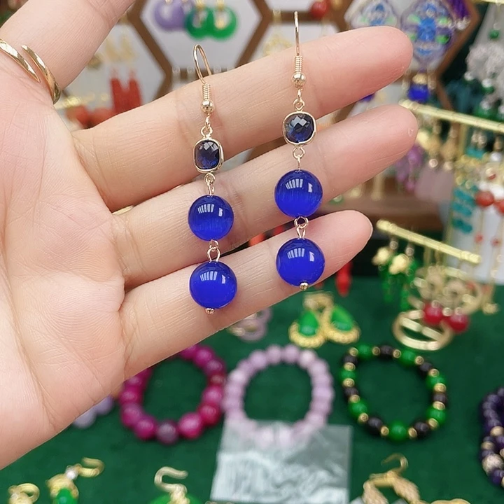 石英质玉合金耳钉