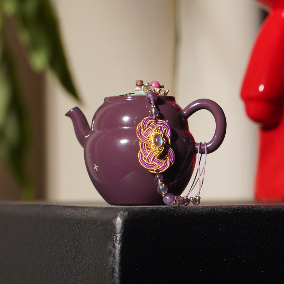 品墨三秋月  桂香紫运壶  家用陶瓷手绘中式手工 SQY111