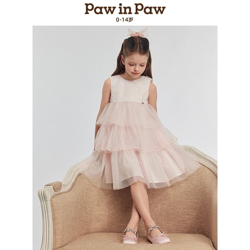 PawinPaw童装25年夏女童节日礼服网纱连衣裙公主裙PCOWF2556E