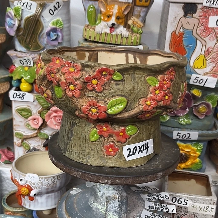 粗陶材质多肉花盆