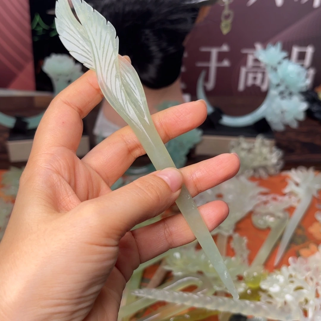 蛇纹石玉合金发饰