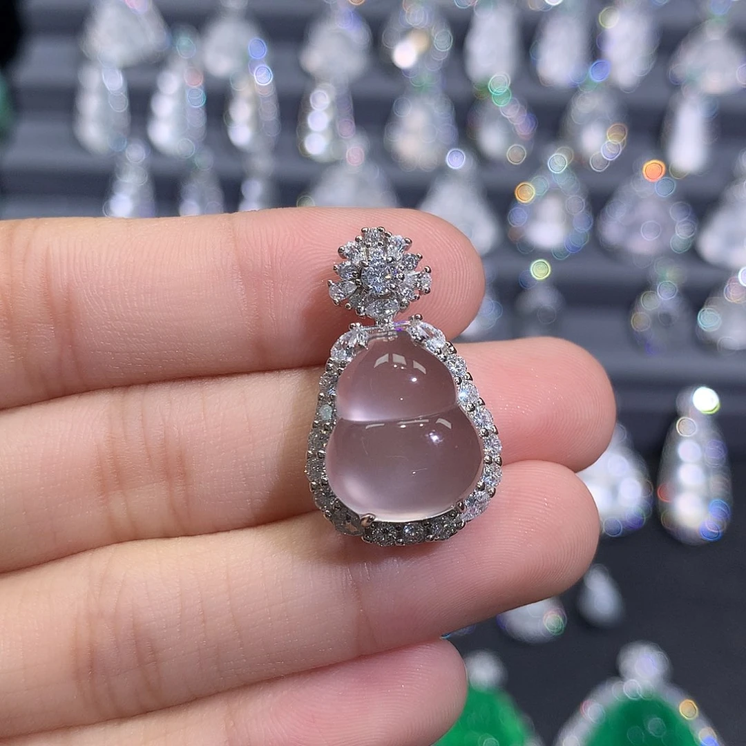 吊坠(不含链)银S925镶嵌石英质玉