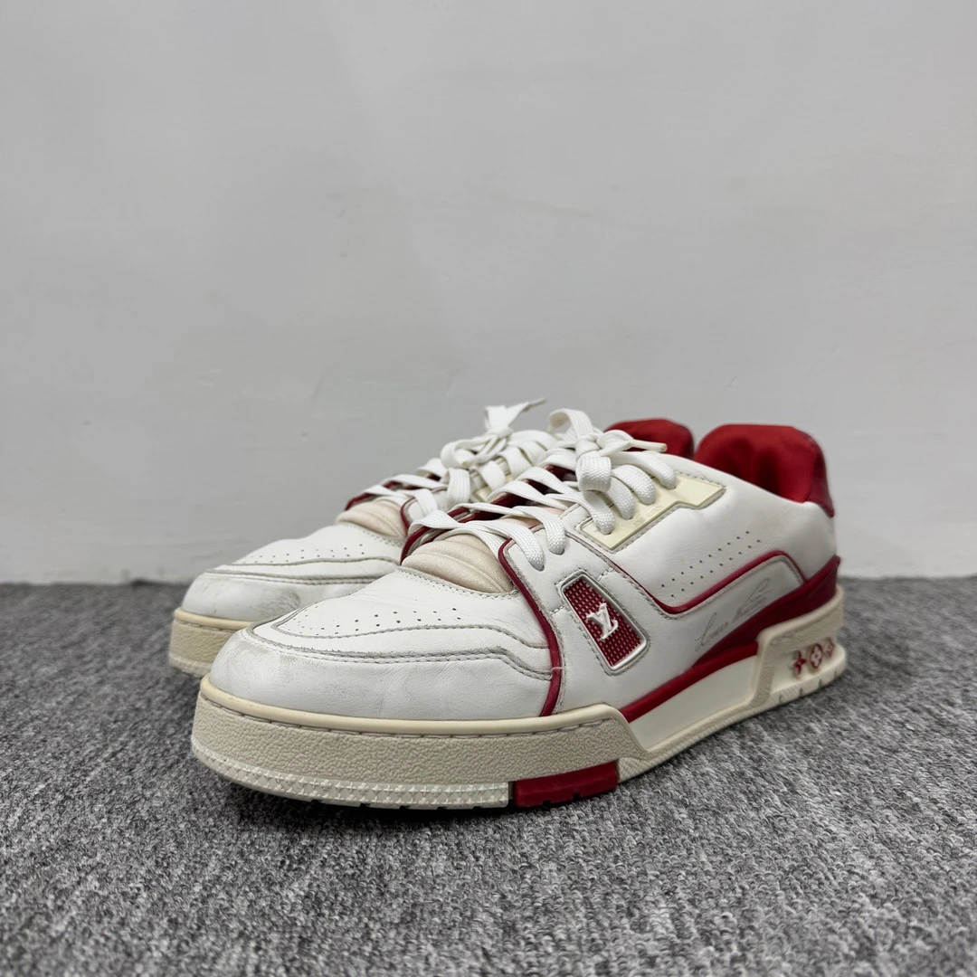 louis vuitton lv 白红trainer/7码/9新/10207