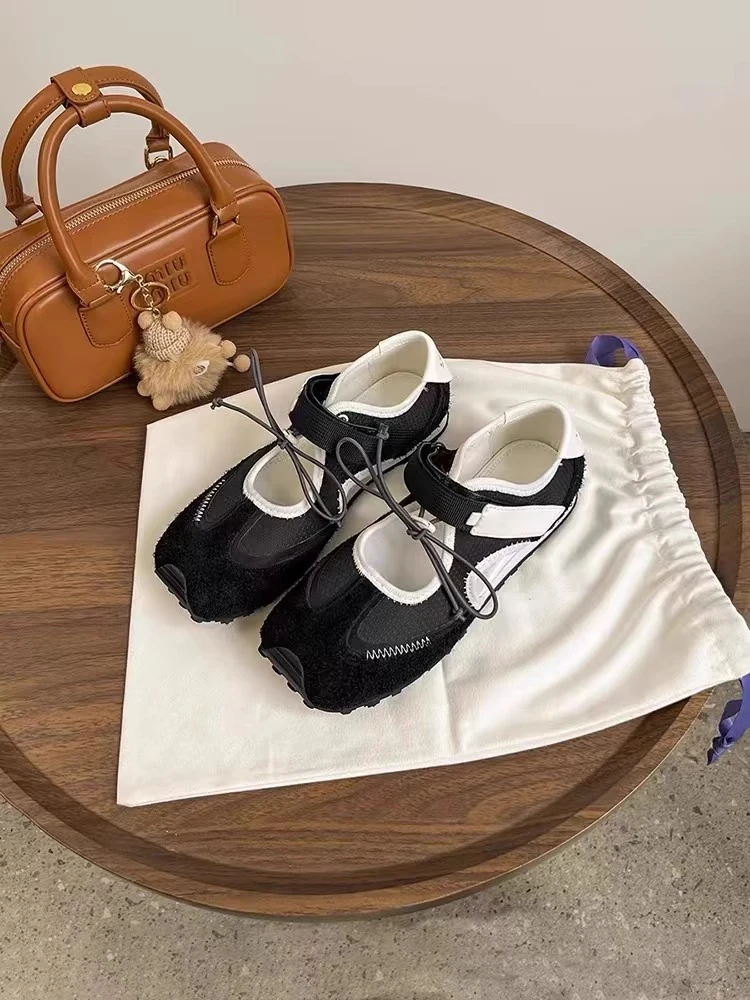 自留版~新款丑萌运动机能风玛丽珍凉鞋女休闲百搭时尚芭蕾舞单鞋