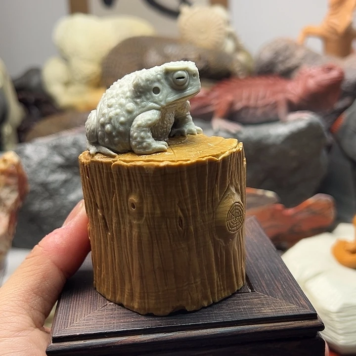 东北石松花石摆件