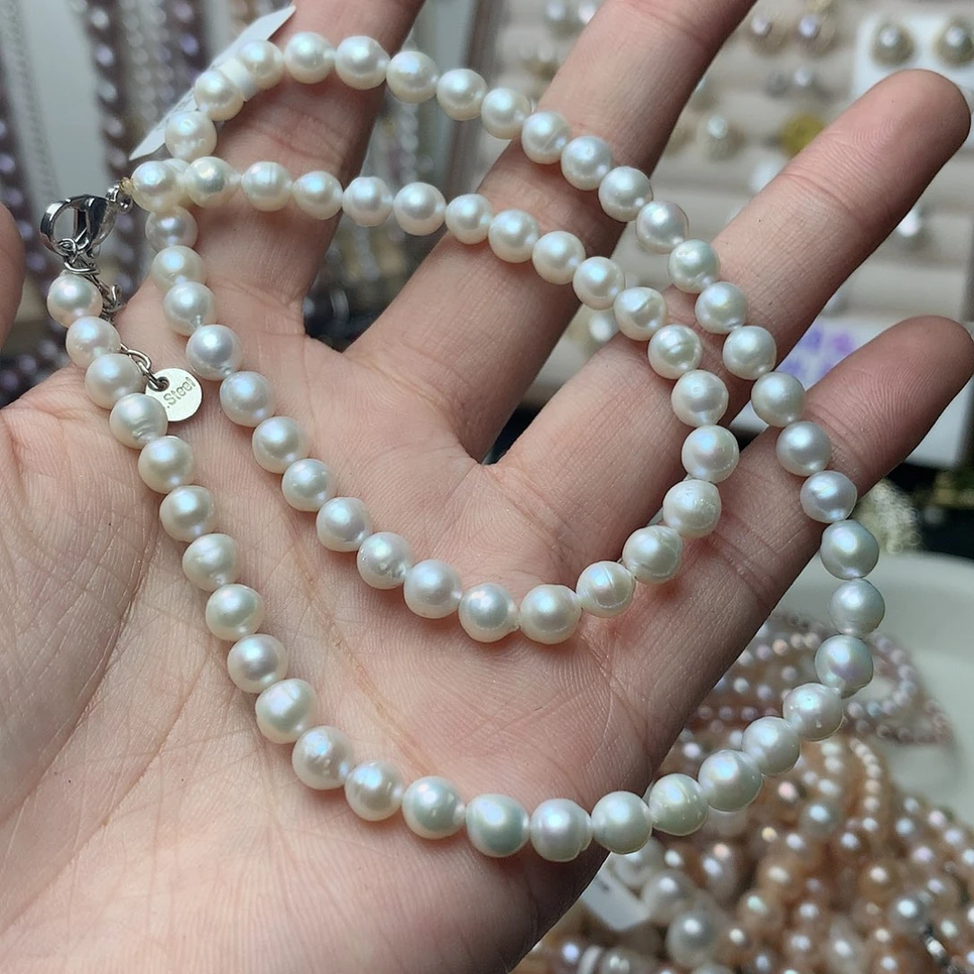 淡水珍珠项链5-6未镶嵌让***x5项链