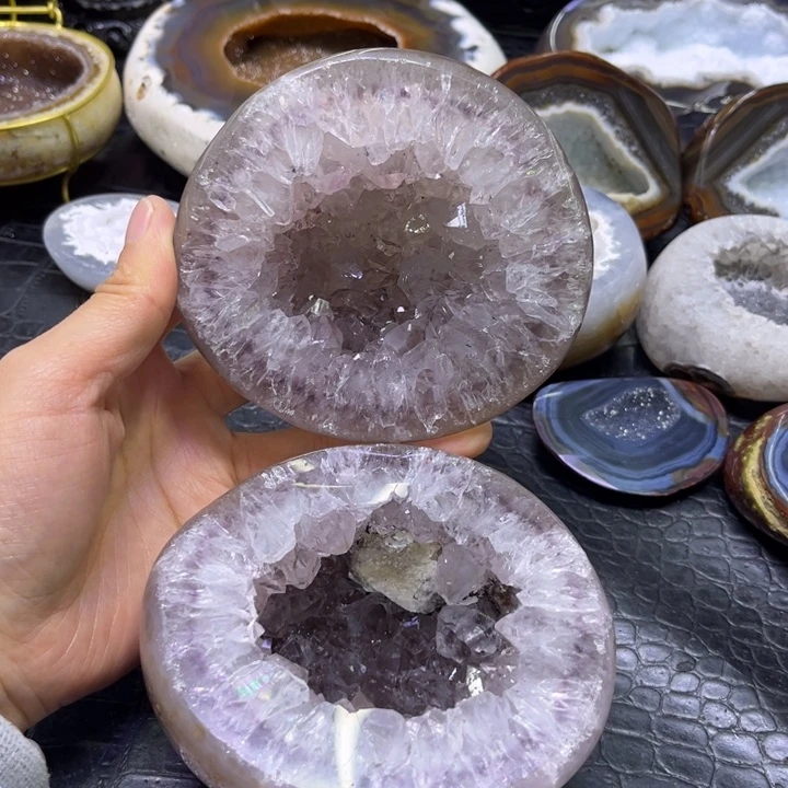 珠宝半成品未镶嵌水晶大牙奇石盆