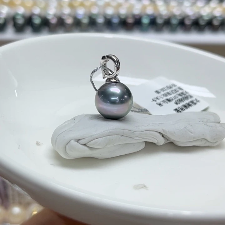 银S925镶嵌吊坠(不含链)海水珍珠9-10mm35号