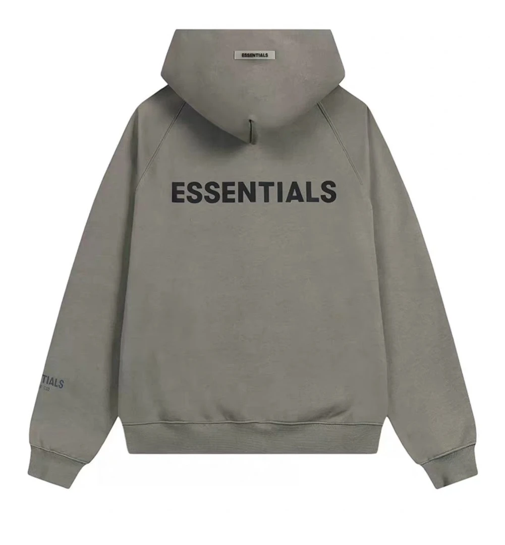 【拍一发二】Essentials SS20连帽拉链硅胶Logo开衫薄绒卫衣