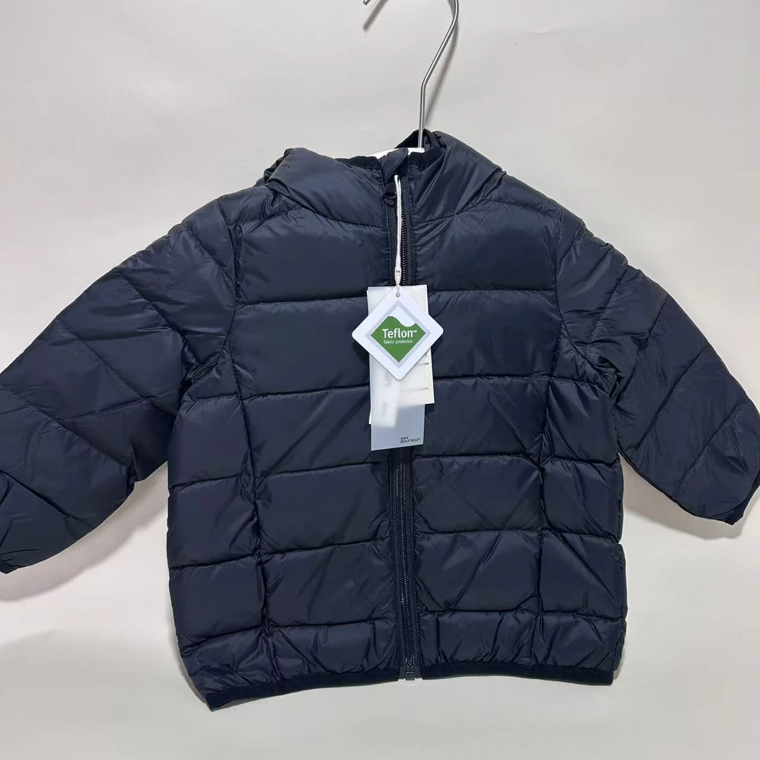 儿童羽绒服马甲新国标外套净面冬天防寒防油污易打理连帽轻薄款