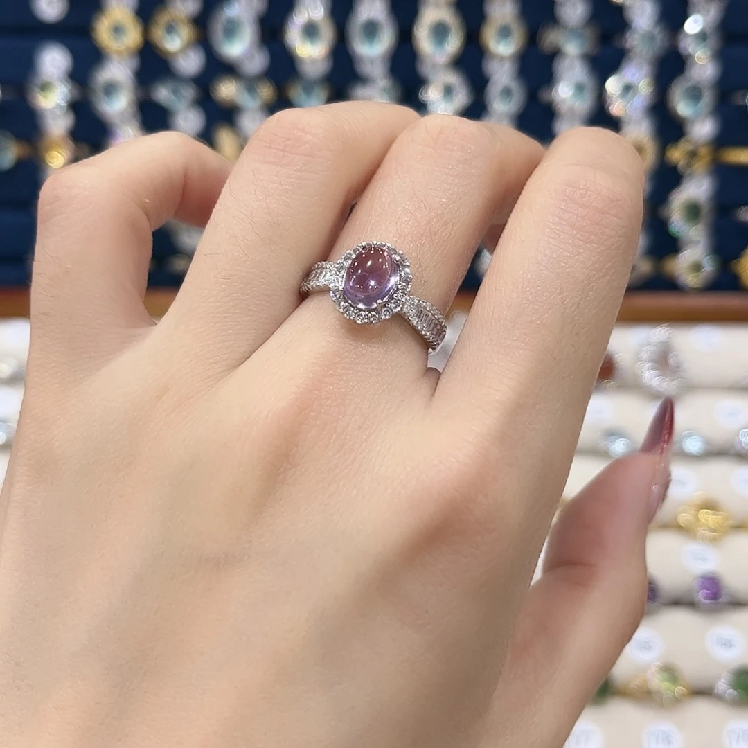 紫晶女款银S925镶嵌戒指