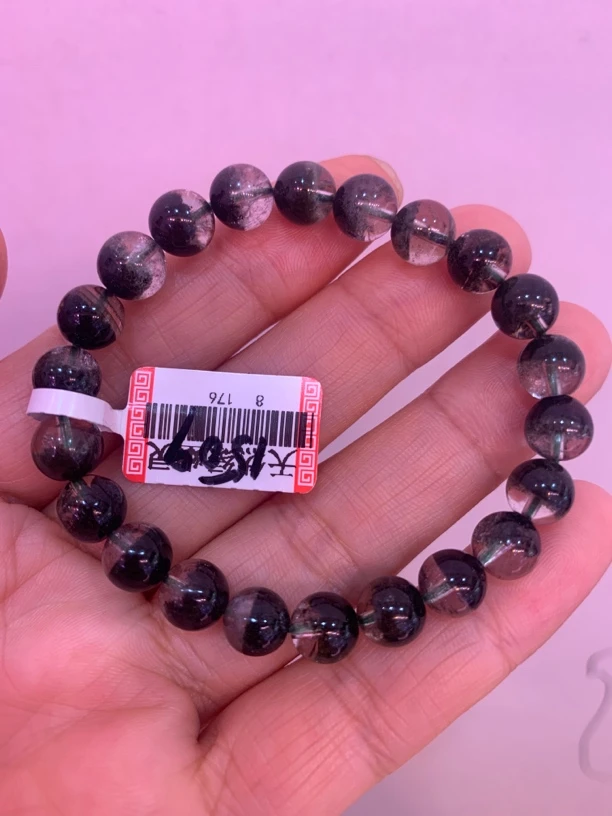 天然8mm绿幽灵手串