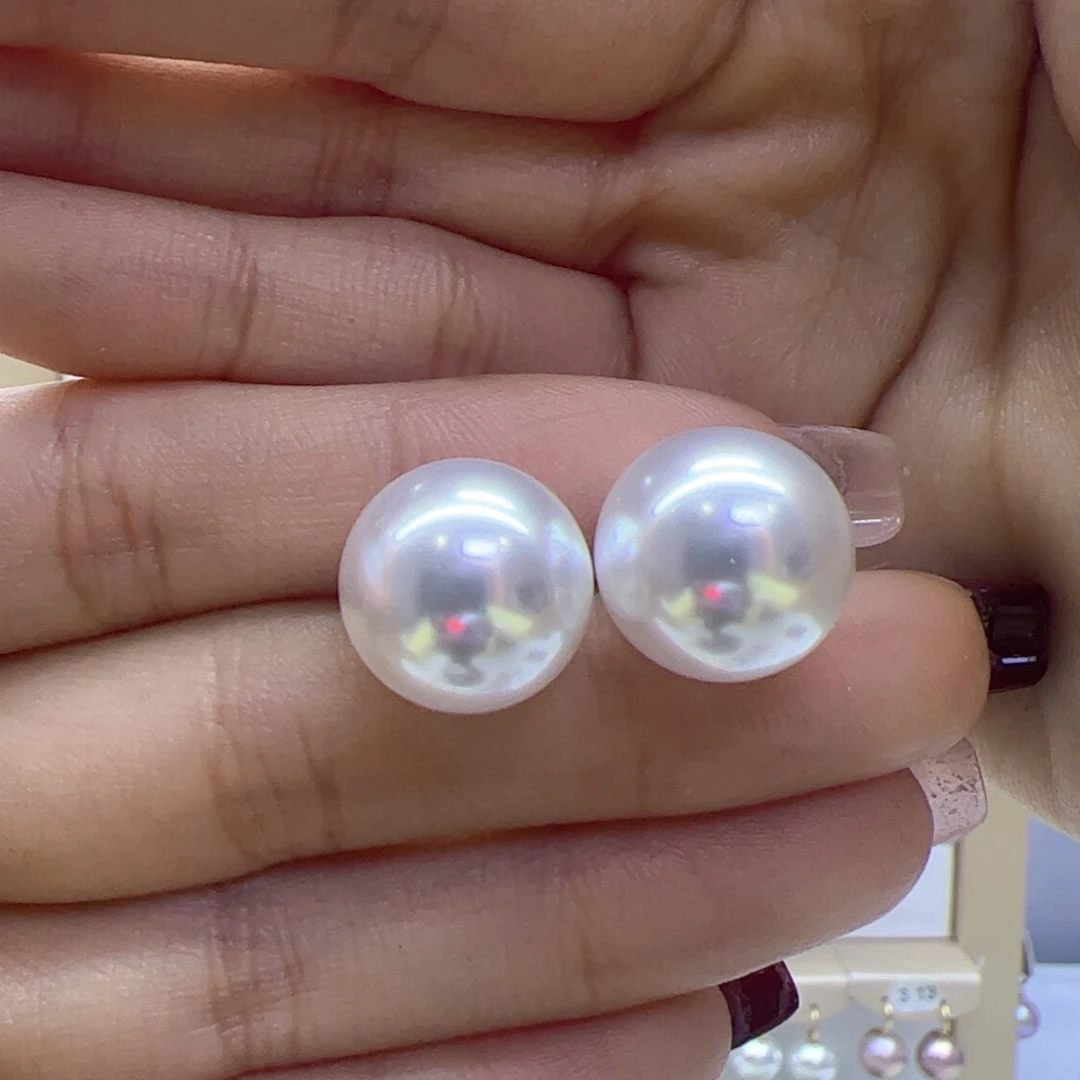 淡水珍珠耳饰18K金镶嵌