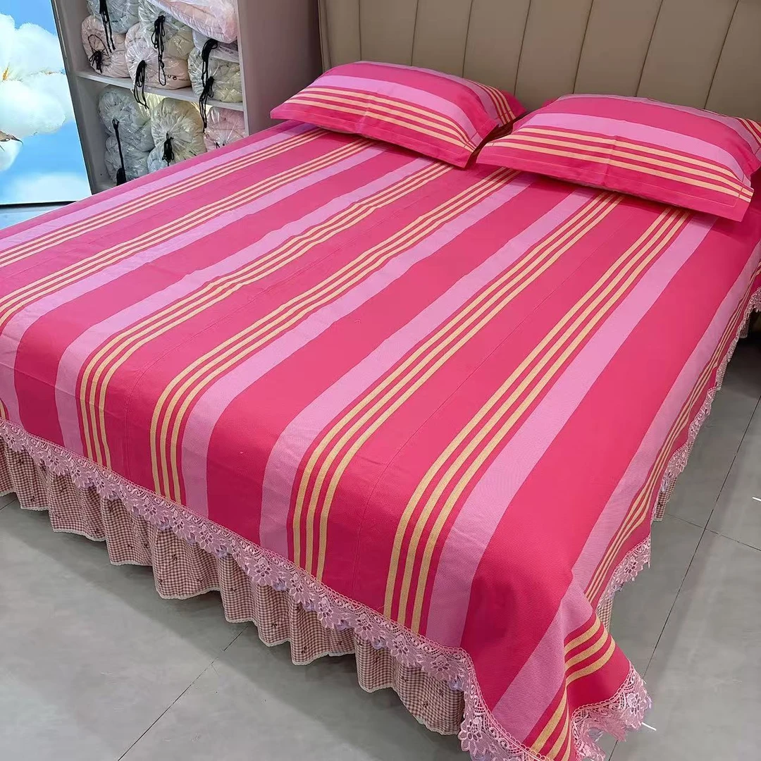 韩爽家 全棉手织老粗布（新款1粉）纯棉斜纹加厚