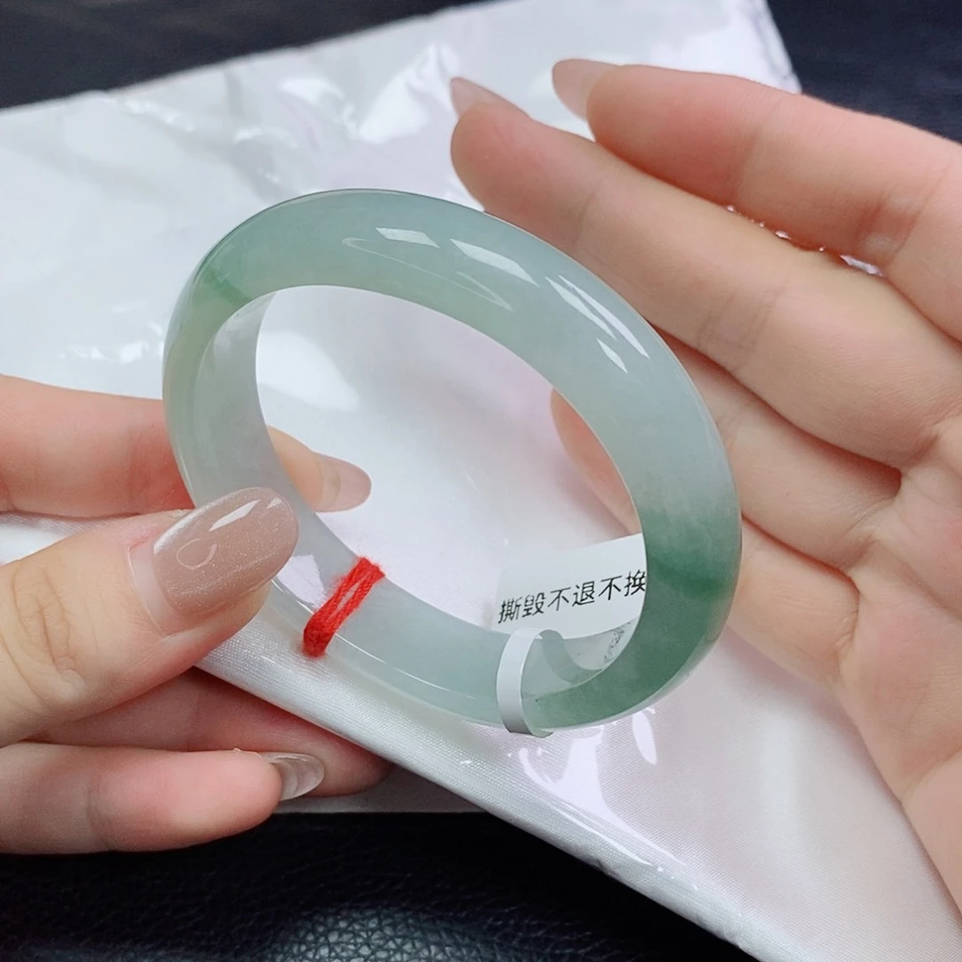 翡翠手镯未镶嵌54贵妃冰胶半山水 52戴