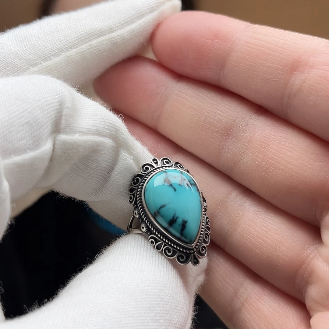 绿松石珠宝奇石银S925镶嵌