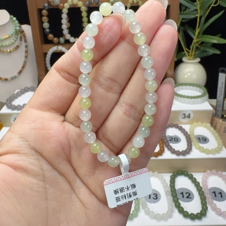 和田玉未镶嵌手串卡6多宝微包容