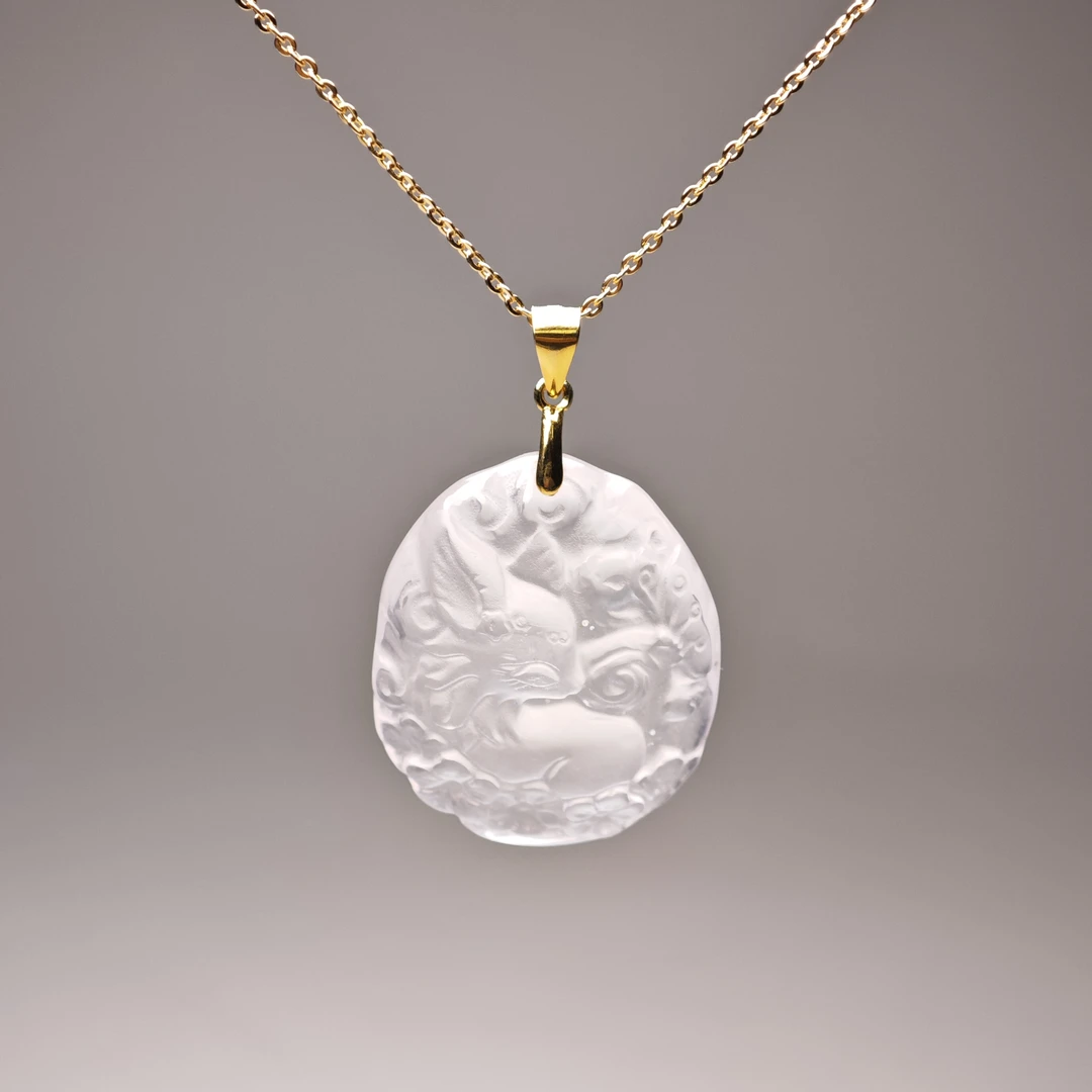 晶匠晶匠天然粉水晶小九尾吊坠  多样性发一简约