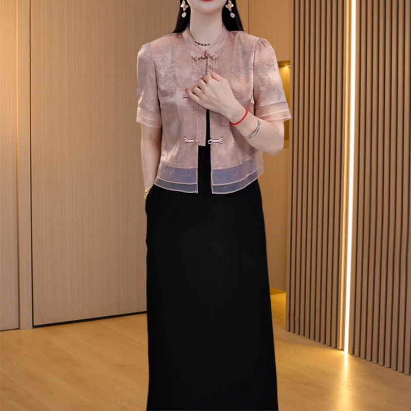 【可蓓儿】国风两件套装连衣裙2025新款女夏季爆款品牌高端妈妈裙子