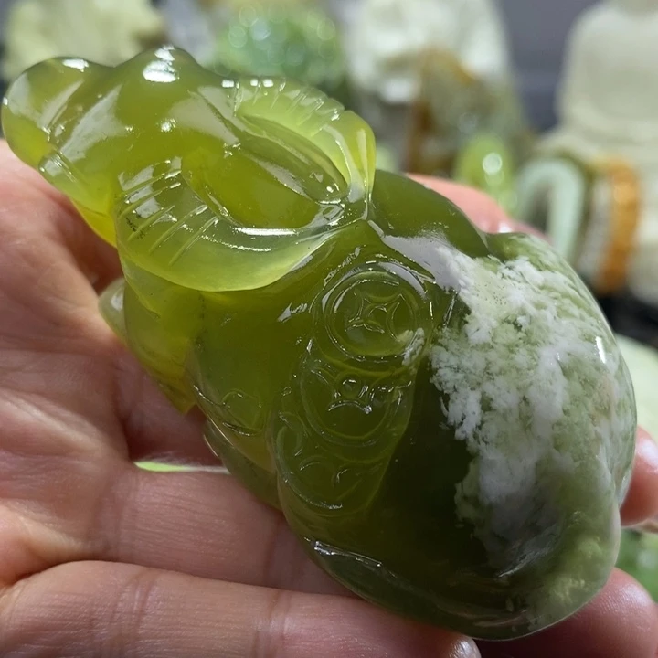 岫玉未镶嵌岫玉手把