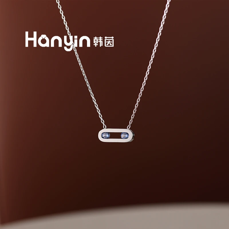 钛钢项链 42+4cm极简风镂空平衡木几何项链小众轻奢高级感