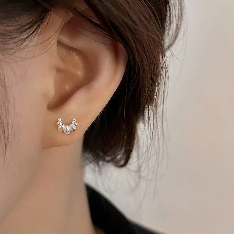 925银银制品 6606小牛角包耳钉