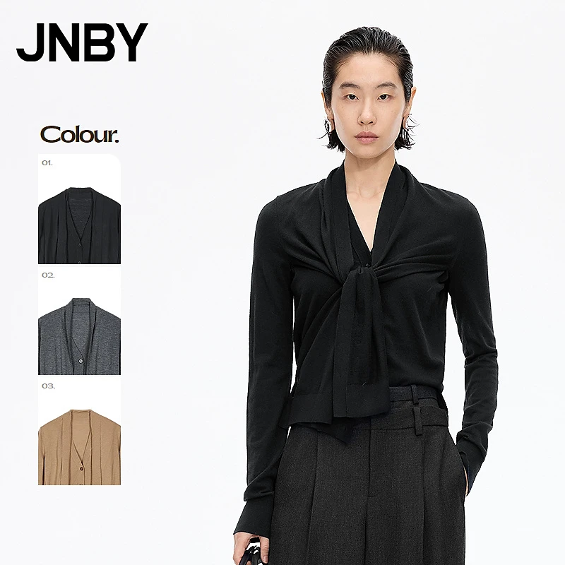 【商场同款】JNBY/江南布衣25冬新品毛针织衫H型长袖5P0314040