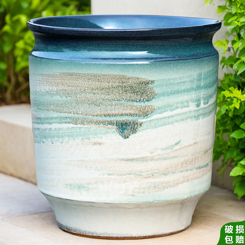 大口径绿植复古大号陶瓷花盆清仓捡漏特大家用盆景透气陶土盆栽盆