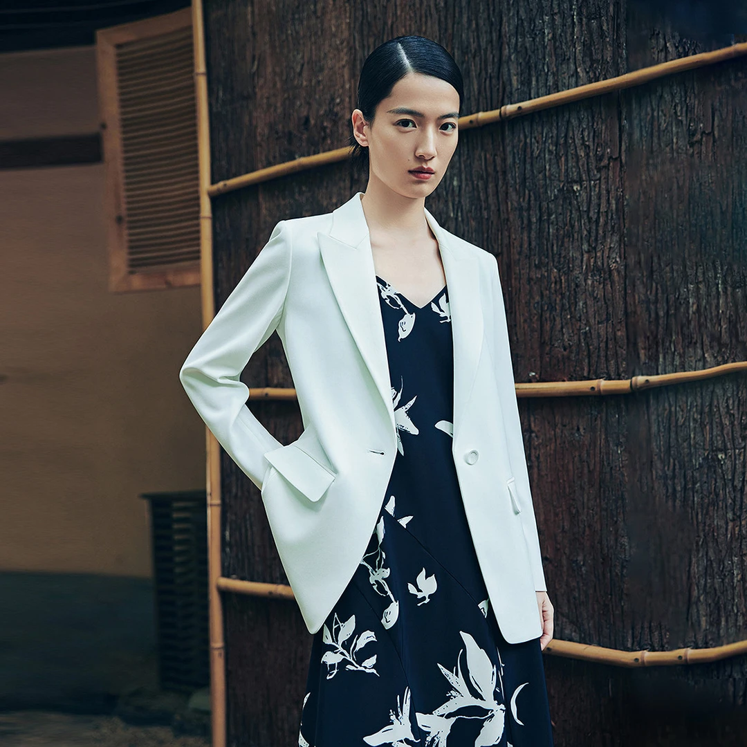 春款西装外套长袖中长款简约高级感线下