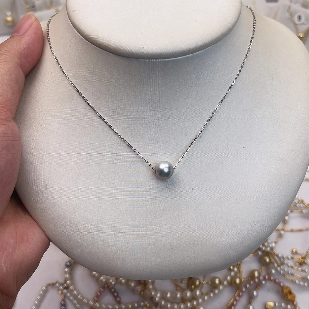 锦***婆海水珍珠18K金镶嵌颈饰