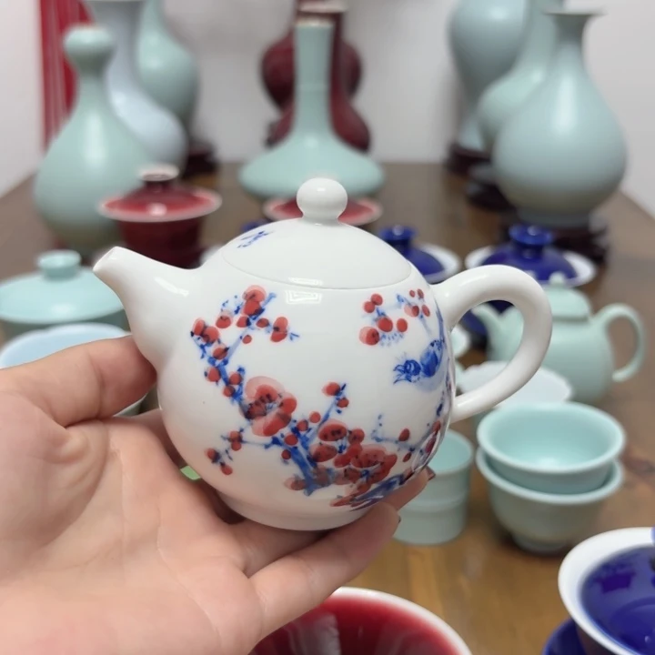 摆件景德镇高温陶瓷茶壶