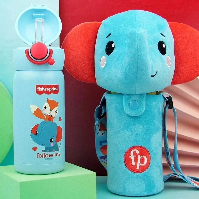 【周周专属】可爱大象保温杯便携式带肩带设计Y3008-卡通保温杯