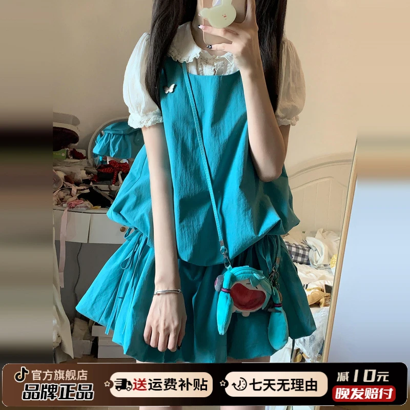 小个子吊带背心连衣裙子女夏季2025新款海边度假气质收腰花苞短裙