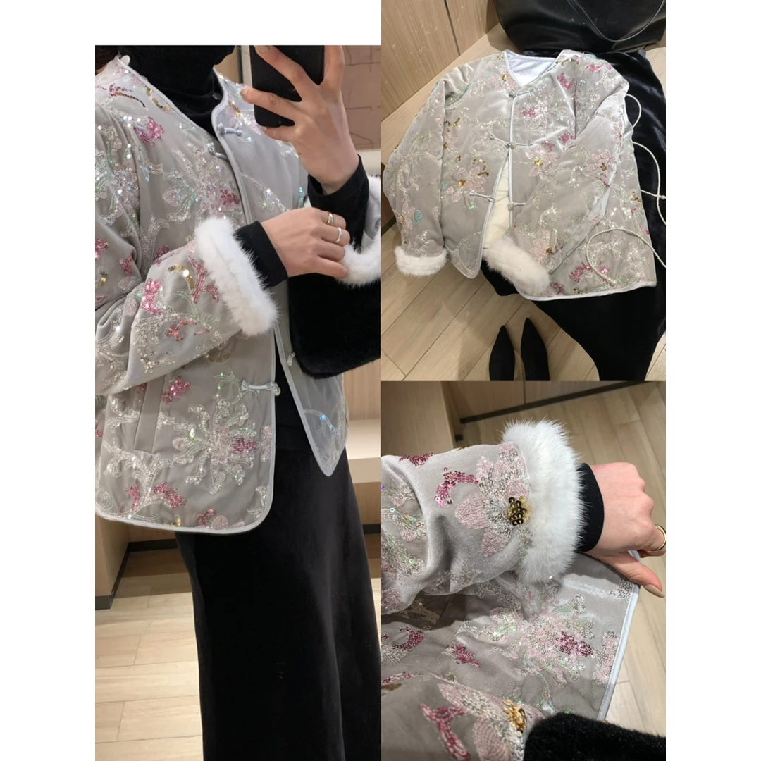 【AMZG】新中式亮片装饰保暖  9617#  LYM