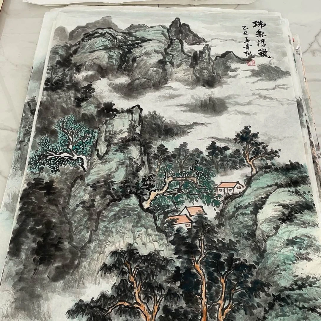 国画青松国画作品欣赏