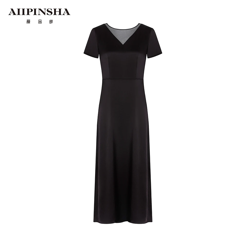 琴老板爱品纱【远山墨影】轻奢设计师百搭三醋酯连衣裙E6SD739E00