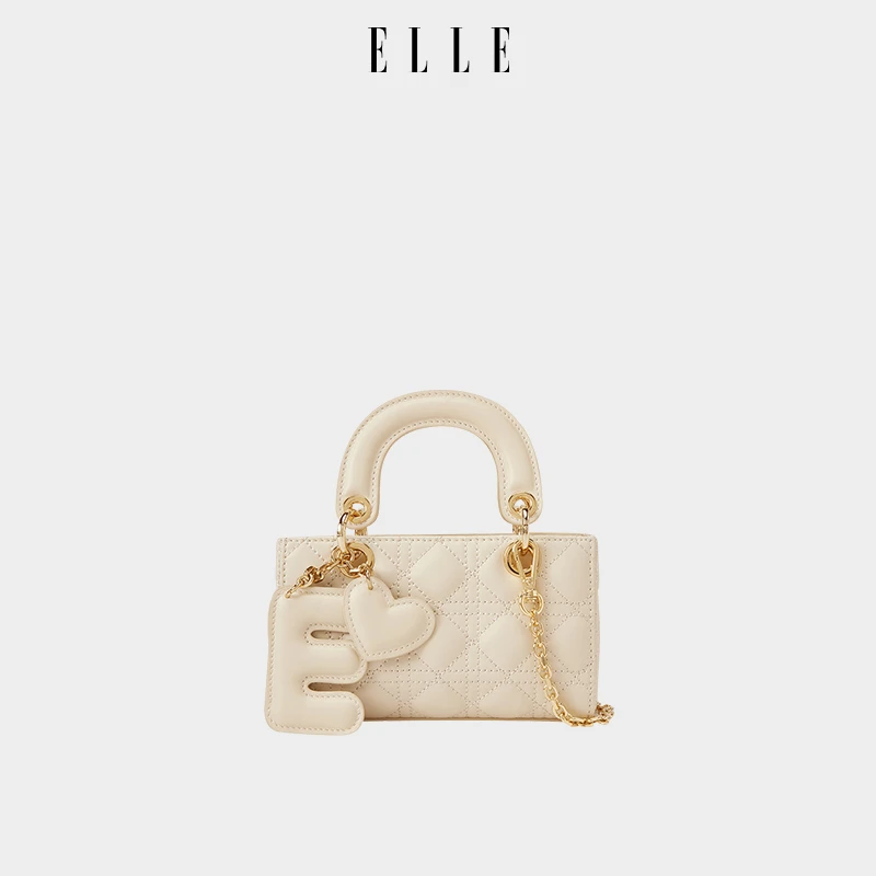 ELLE25【女士戴妃】欧若风百搭藤格纹压纹轻奢高级单肩斜挎包24715