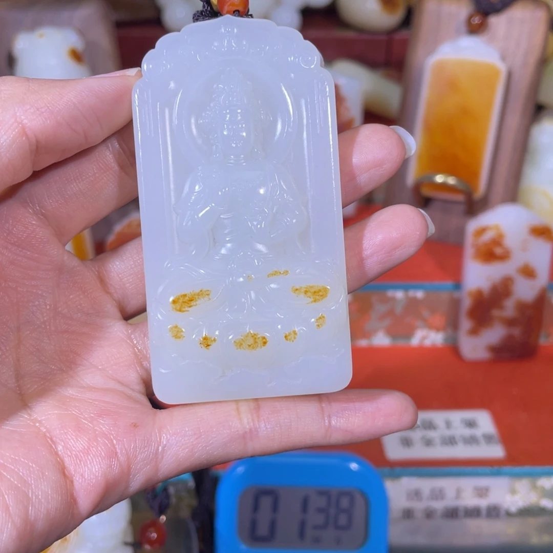 禄***。和田玉未镶嵌把件