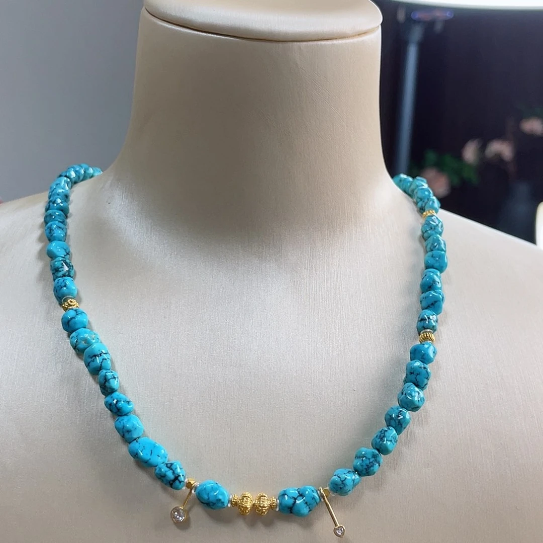 绿松石珠宝奇石18K金镶嵌