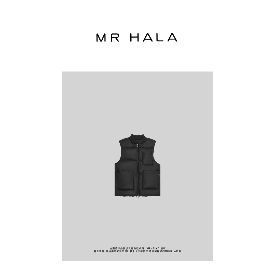 MRHALA蒙祉真丝缎口袋羽绒马甲女 LW310025