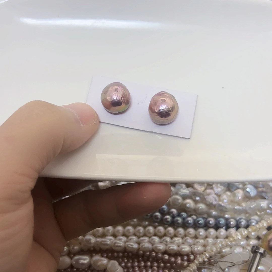 淡水珍珠耳饰银S925镶嵌一***?